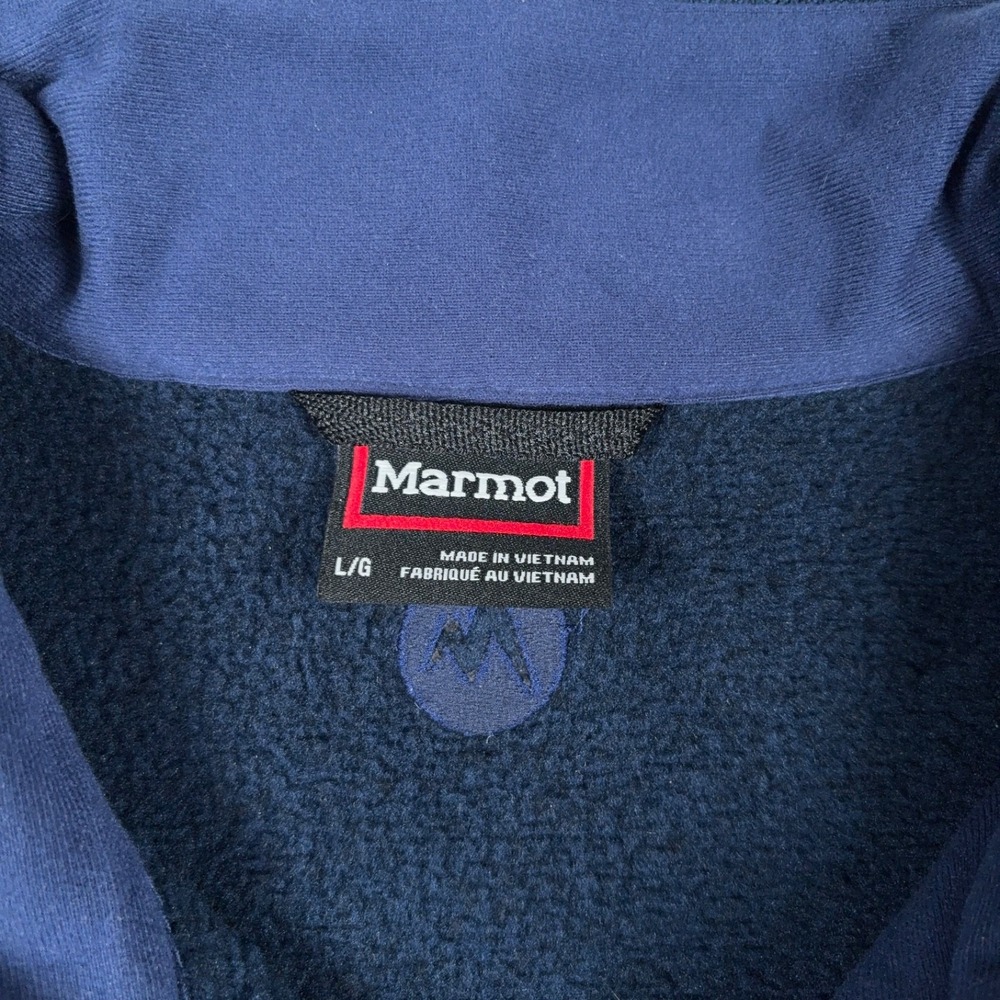 Marmot Drop Line Sweater Fleece Full-Zip Jacket Mens L Blue Polyester - Picture 3 of 12